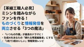 【革細工職人必見】ミシンを踏みながらファンを作る!ものづくりと情報発信を両立させる「3つの魔法」